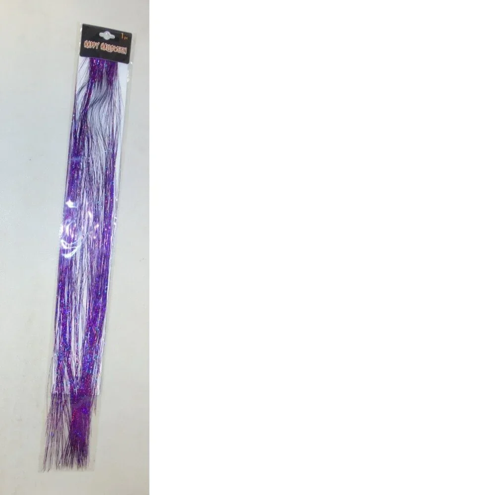 Hair Extensions Halloween Purple Glitter Set of 2 Synthetic Hair 19